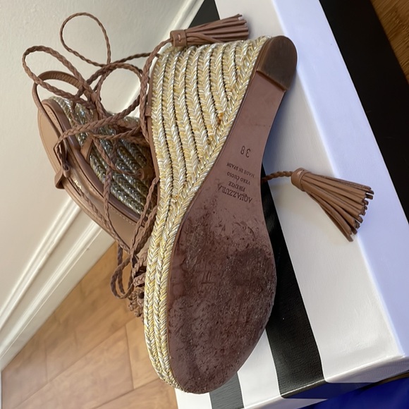 Aquazzura Savannah nude wedge espadrilles 85 38 - Picture 5 of 11